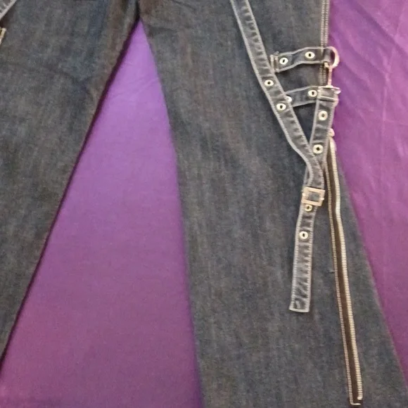 TRIPP NYC DENIUM BONDAGE PANTS SIZE 16 BLUE - Picture 5 of 16